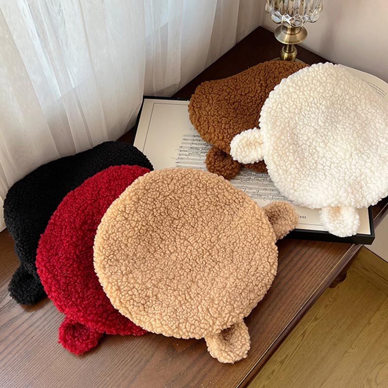 Béret en peluche avec oreilles mignonnes Kawaii