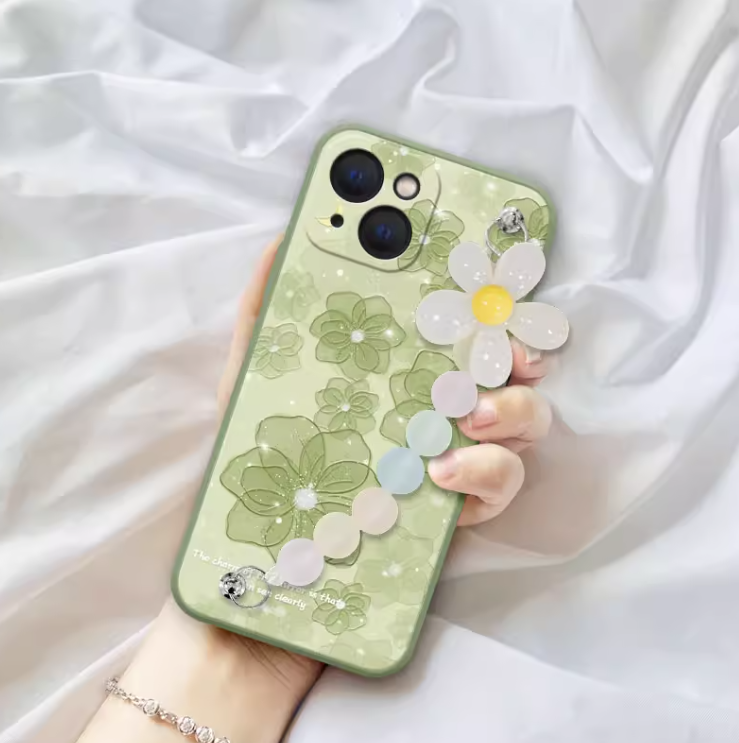 Flower Faux Pearl Chain Phone Case - iPhone 12 Pro Max / 12 Pro / 12 / 12 mini / 11 Pro Max / 11 Pro / 11 / SE / XS Max / XS / XR / X / SE 2 / 8 / 8 Plus / 7 / 7 Plus W574 Wonderland Case