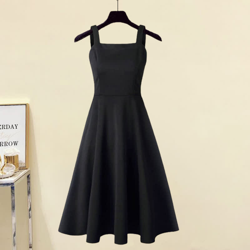 Ensemble robe nuisette en tricot croisé chic