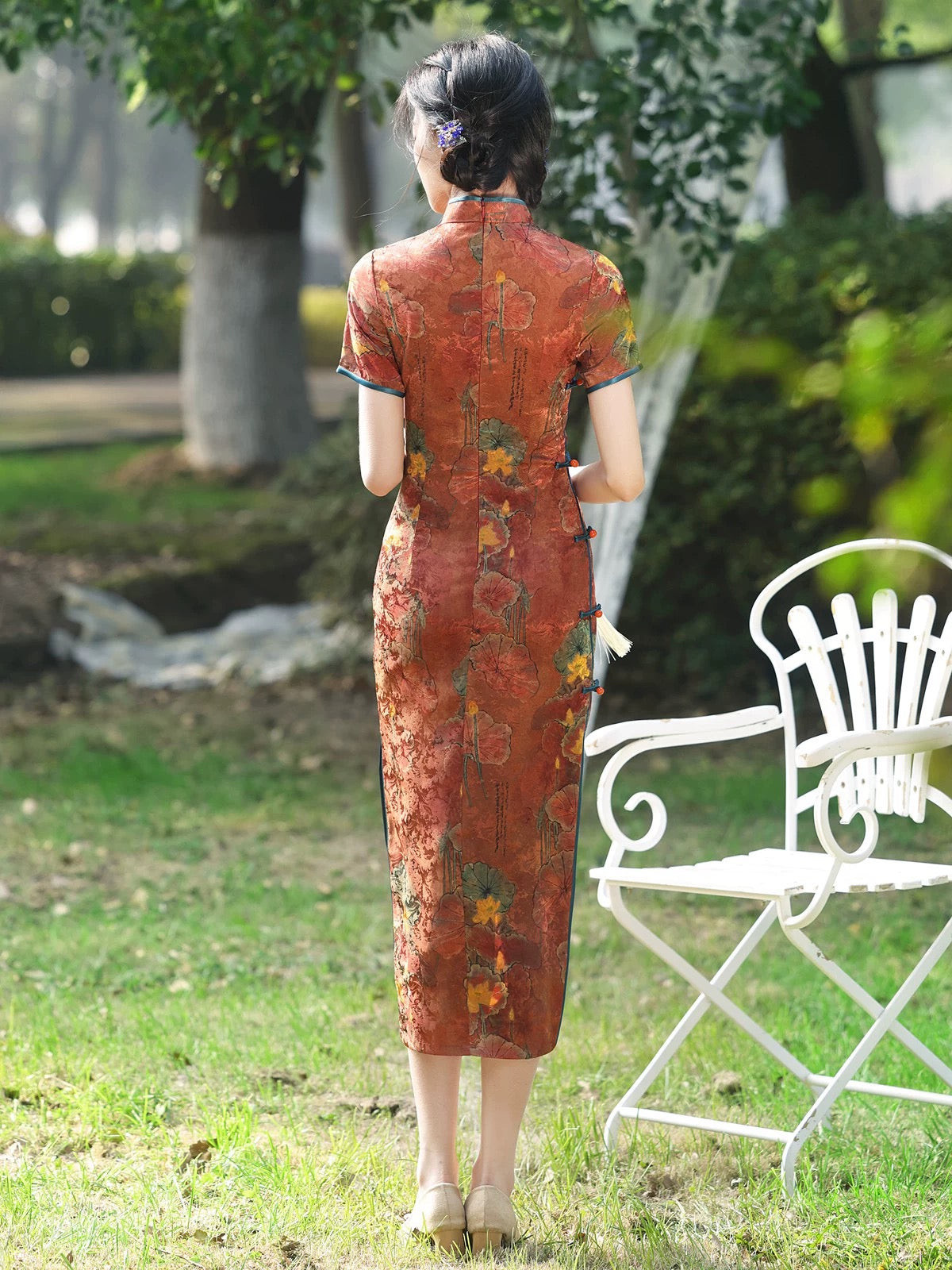 Vintage Herbst Cheongsam Kleid