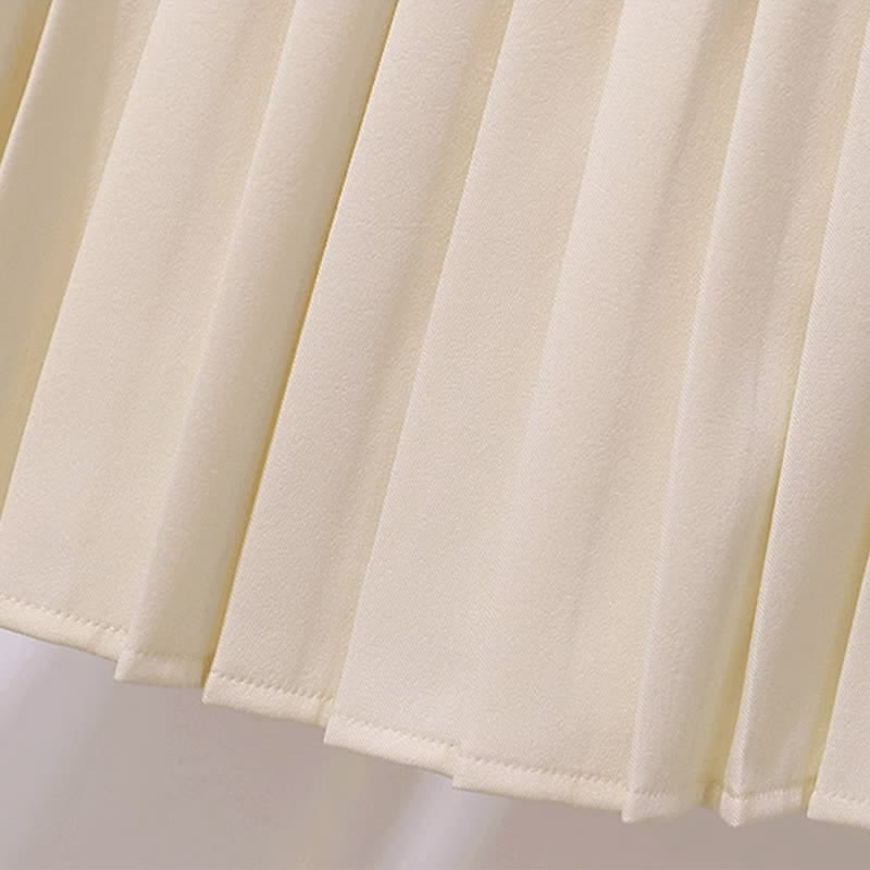 Süßes Bären-Pullover-Sweatshirt-Revers-Plissee-Kleid