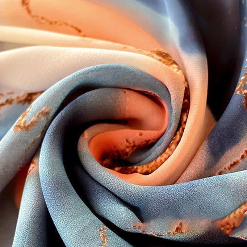 Chemise à manches bouffantes à imprimé tie-dye et blocs de couleurs tendance