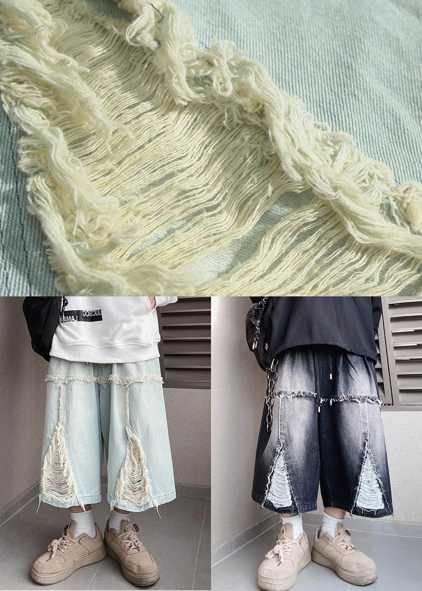 Elastic Summer Men Black Shorts Original Design Oversized Waist