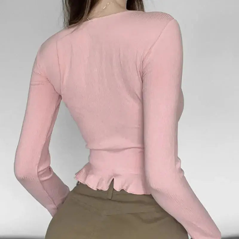 Coquette Pink Long Sleeve Top