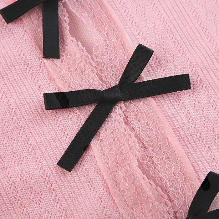 Langärmliges Oberteil mit Schlitz und Schleife