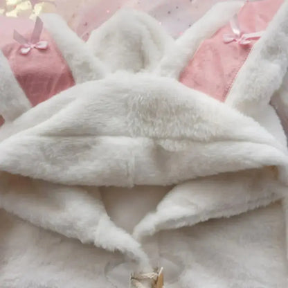 Cute Rabbit Ears Bow Plus Coat