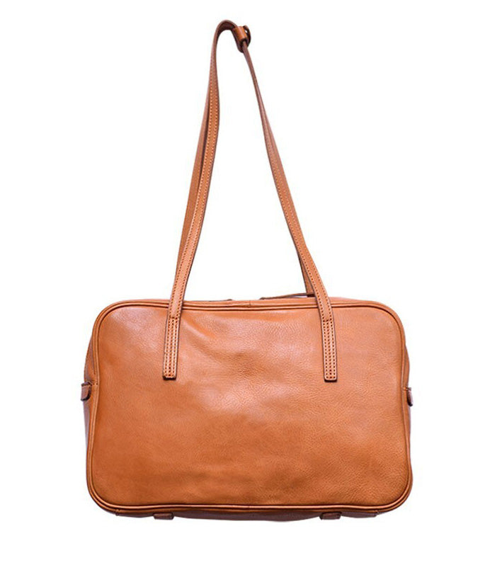 Durable Leather Elegant Shoulder Orange Bags Square