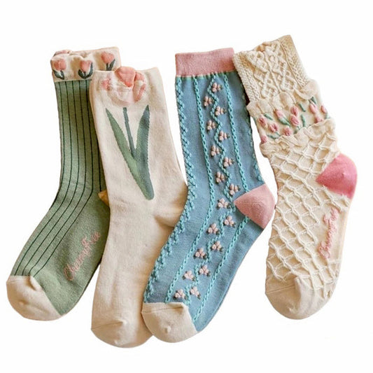 Vintage Flower Socks