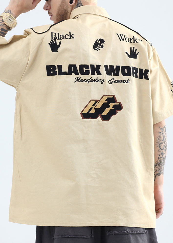 Mens Shirts Yellow Print Peter Cotton Collar French Pan Summer