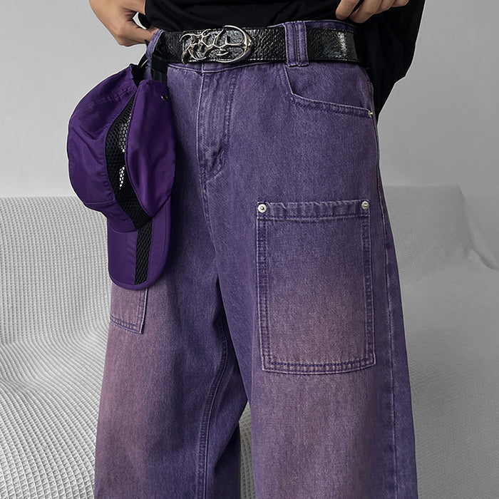 Lila Baggy-Jeans