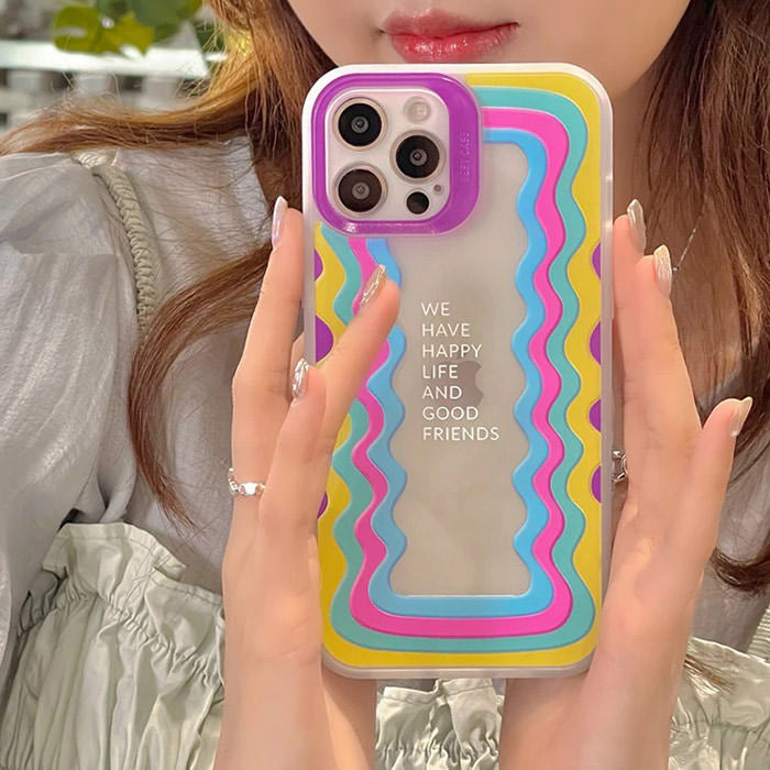 Coque iPhone à motif de vague colorée