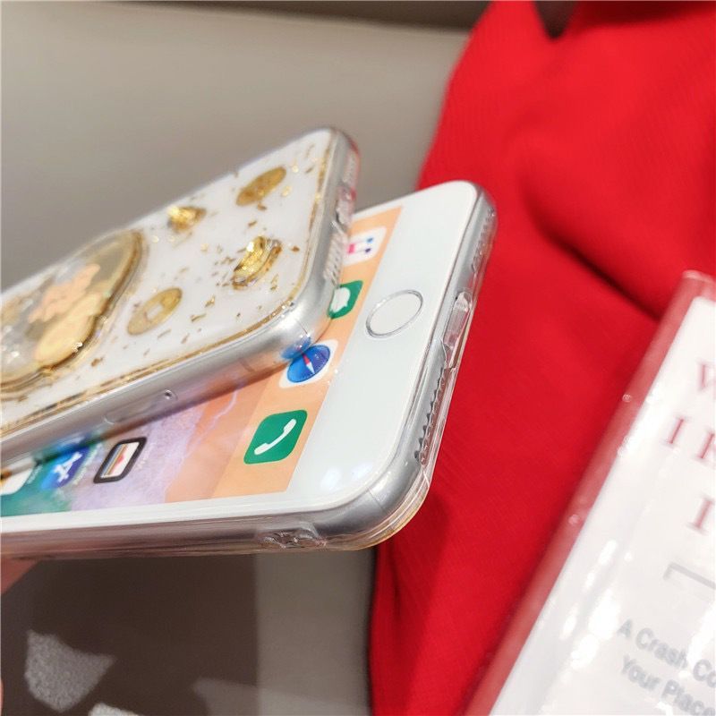 Phone Gold Chinese Leaf Characters Case Transparent