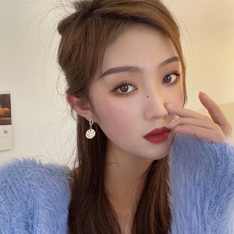 Earring Clip-On Floral / Rhinestone Drop