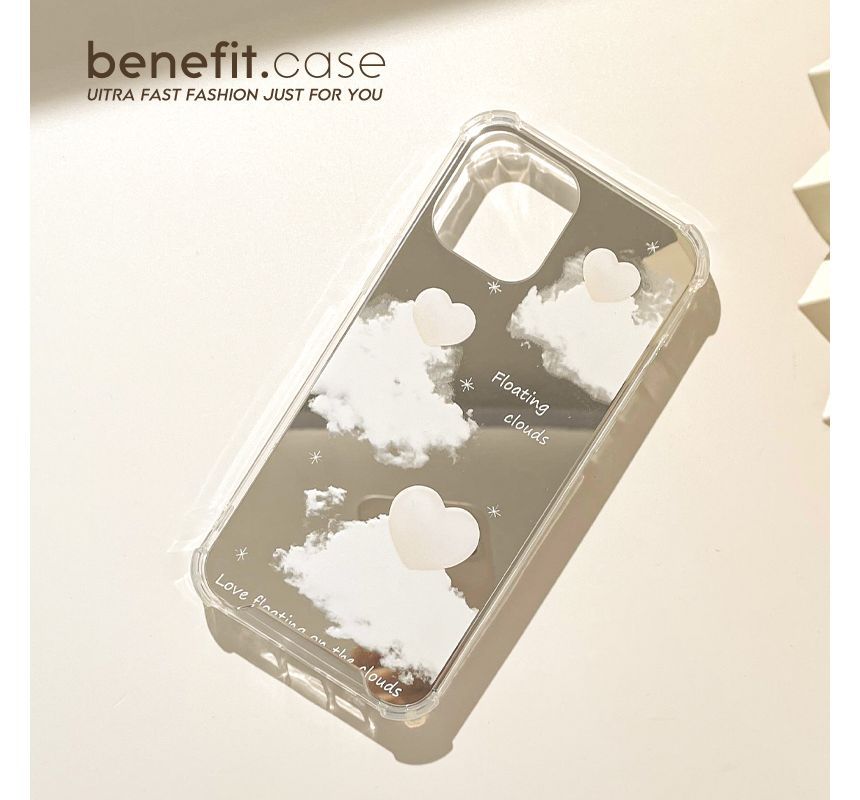 Mirrored Cloud Heart Case Phone