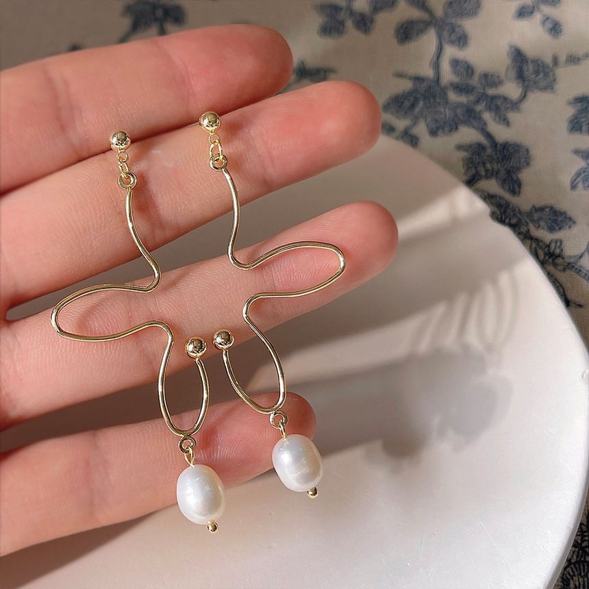 Boucles d'oreilles pendantes en perles d'eau douce