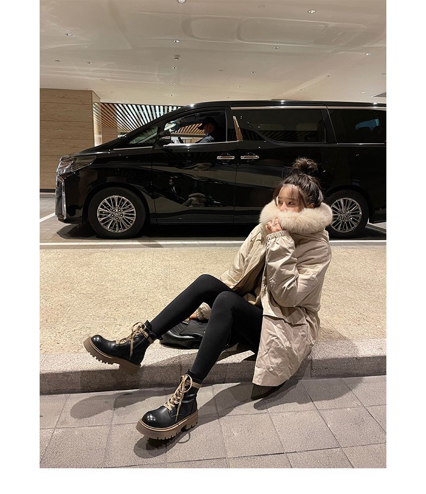 Color Short Chunky-Heel Boots Block