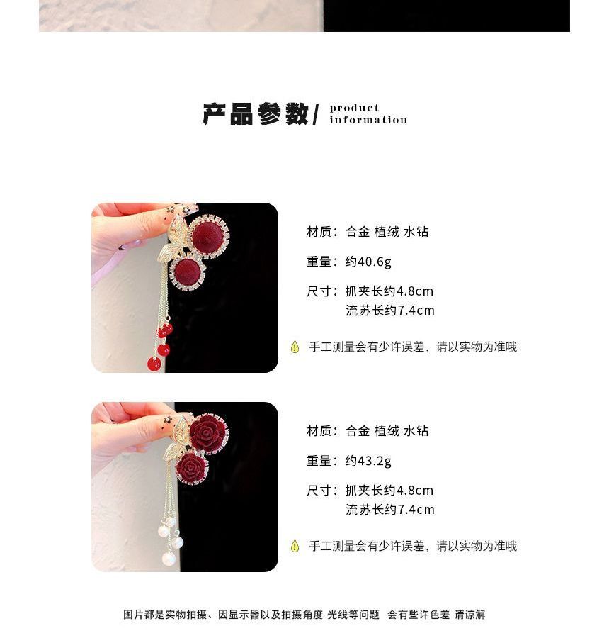 Pince à cheveux à franges en strass