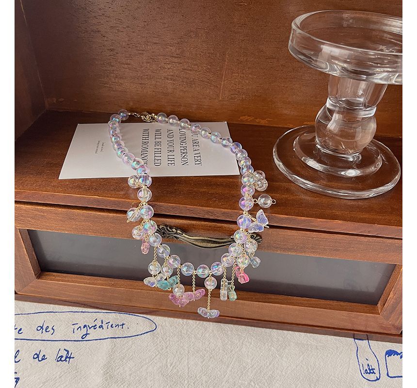 Alloy Fringed Choker Butterfly