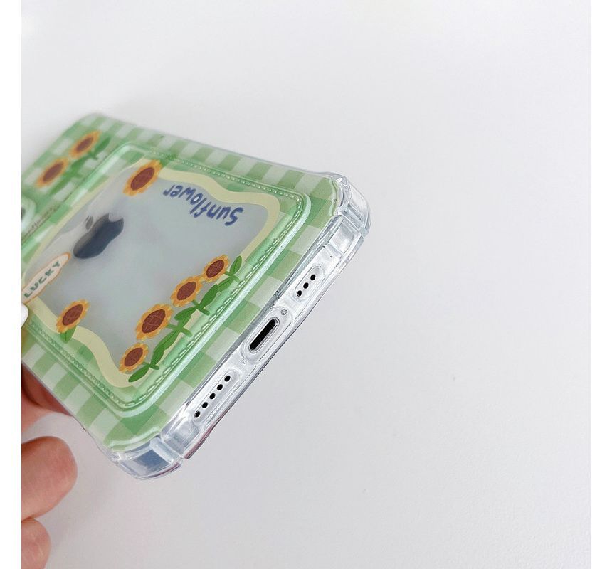 Sunflower Print Phone Card Case Holder