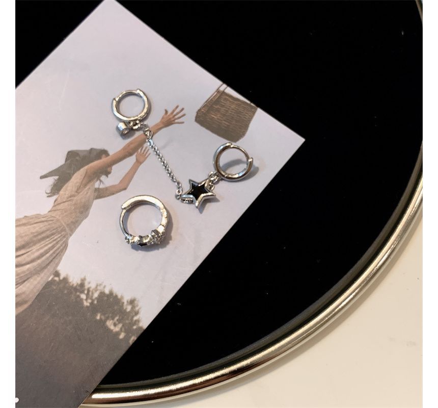 of Earring Glaze designs) Star (various Set Alloy 3: