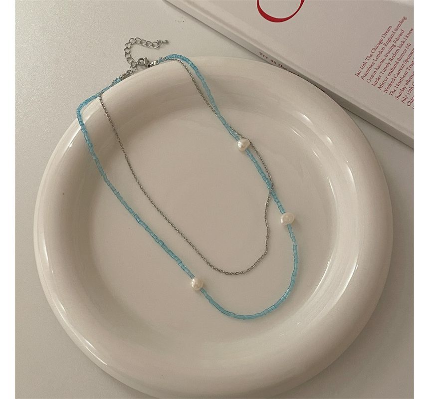 Layered Choker Faux Alloy Pearl