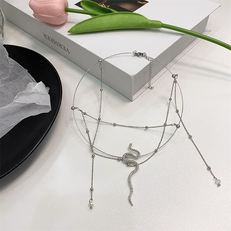 Layered Snake Choker Alloy