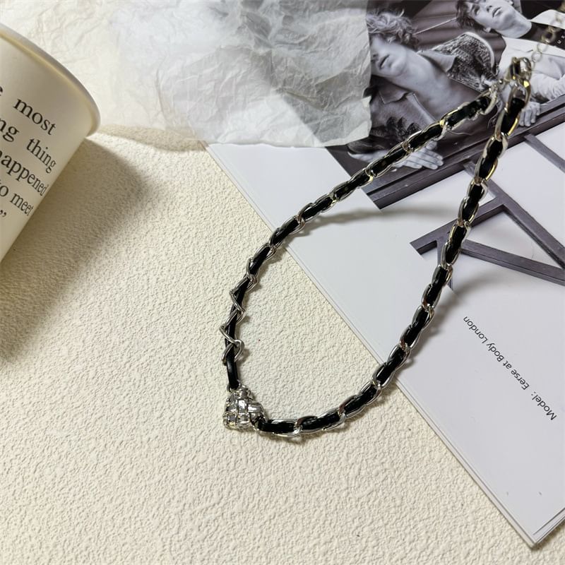 Alloy Faux Leather Choker