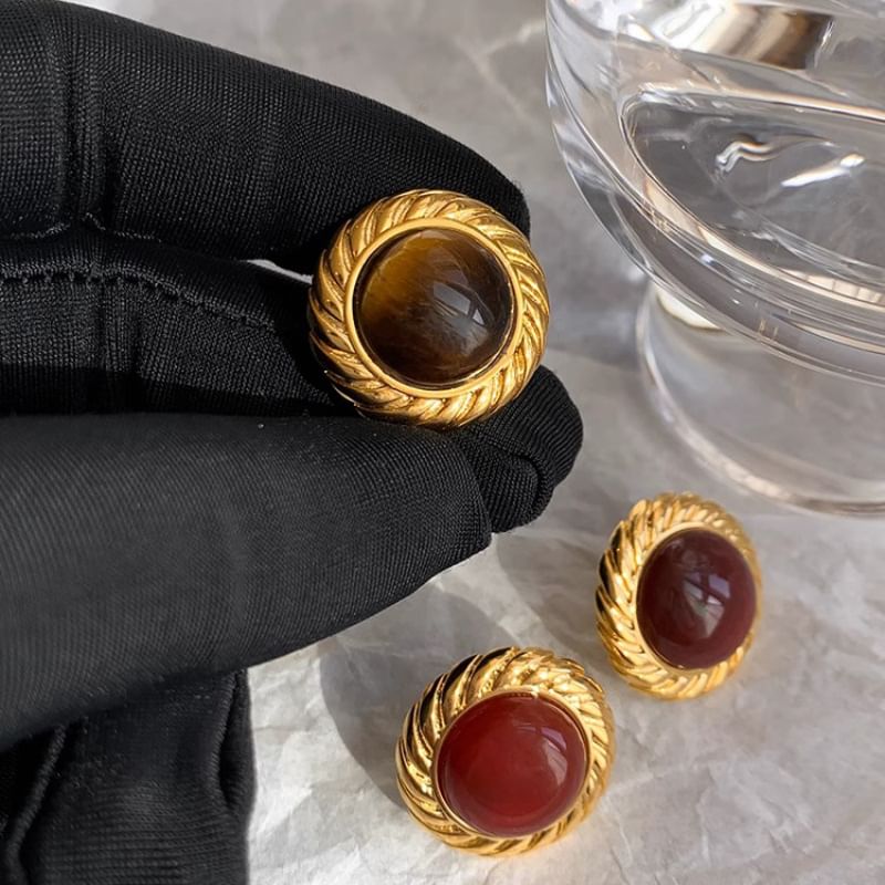 Boucles d'oreilles à tige en alliage avec fausses pierres précieuses