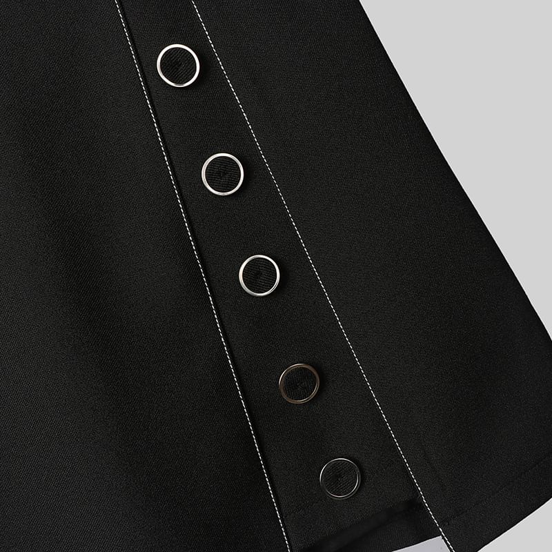 Taille haute boutonnée unie