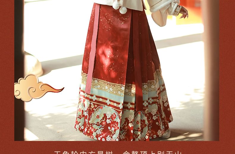 Ensemble de costume Hanfu fleuri