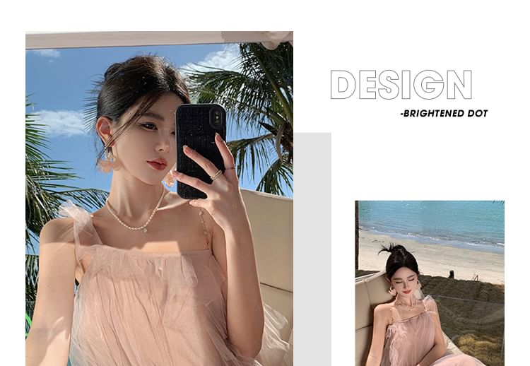 Robe longue trapèze en maille avec col licou