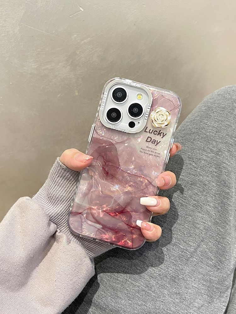 Print Case Floral Phone Marble