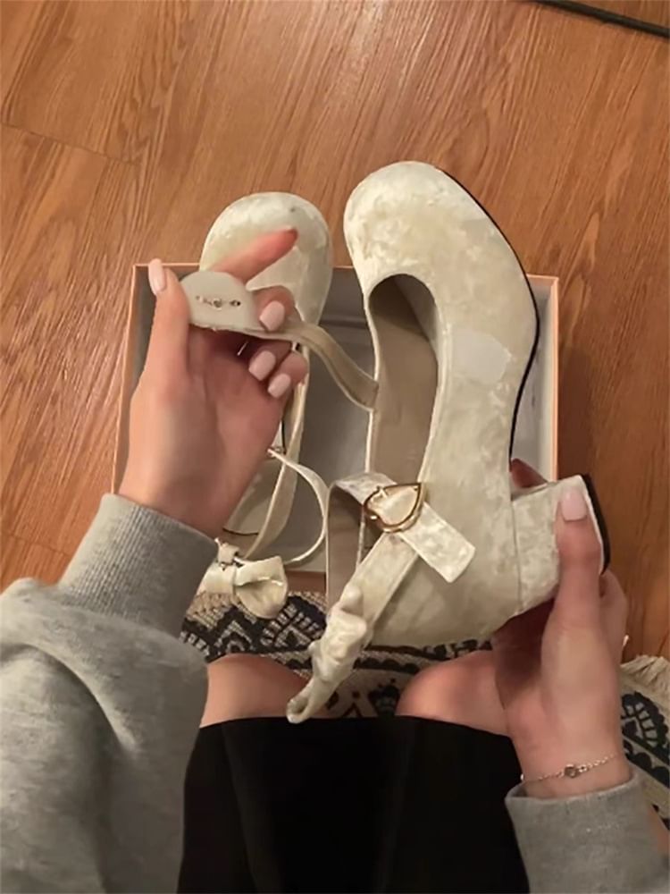 Heel Jane Mary Block Pumps