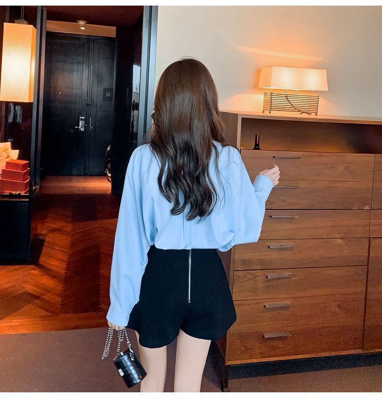 Accent Shirt Long-Sleeve Bow Plain