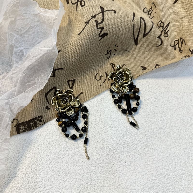 Drop Earring Beaded Floral