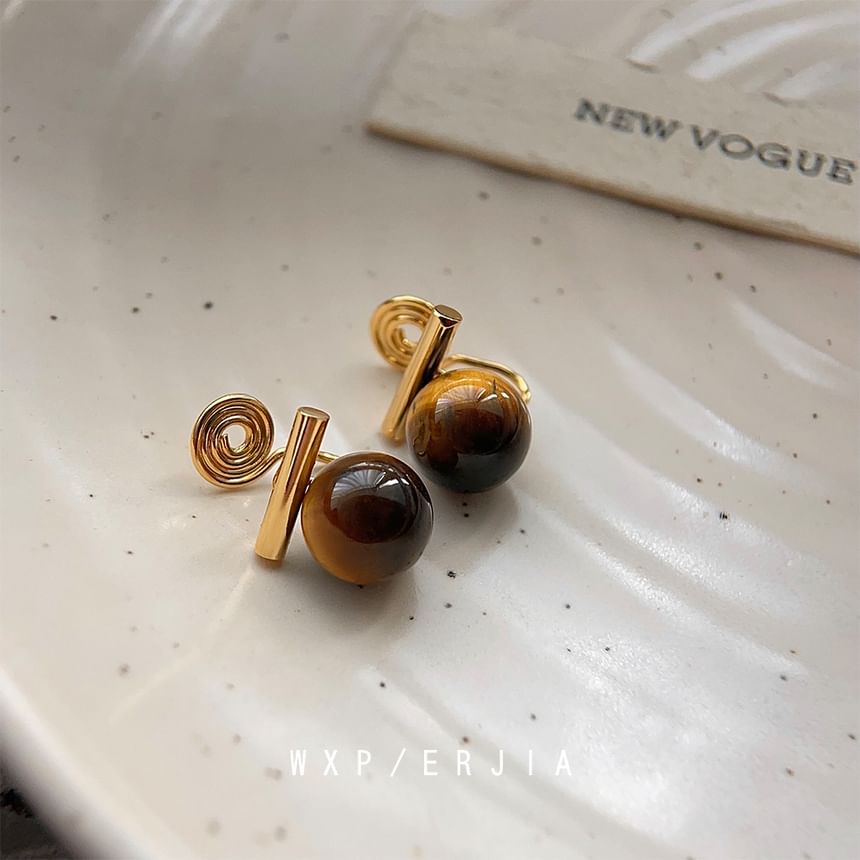 Faux Cuff Ear Bead Alloy Gemstone