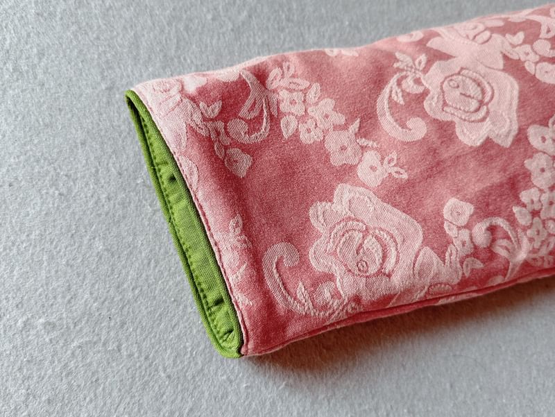 Veste boutonnée en jacquard fleuri à motif grenouille