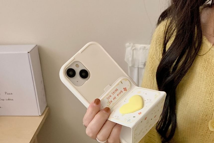 Floral Case Stand Heart Foldable Phone