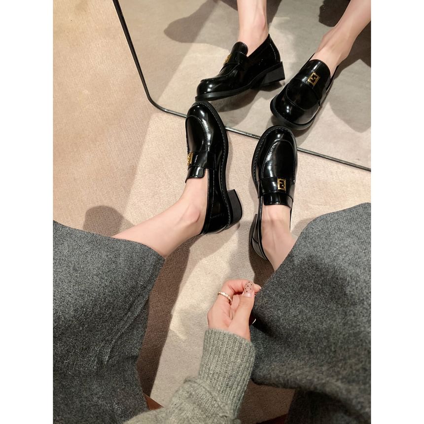 Loafers Buckled Leather Faux