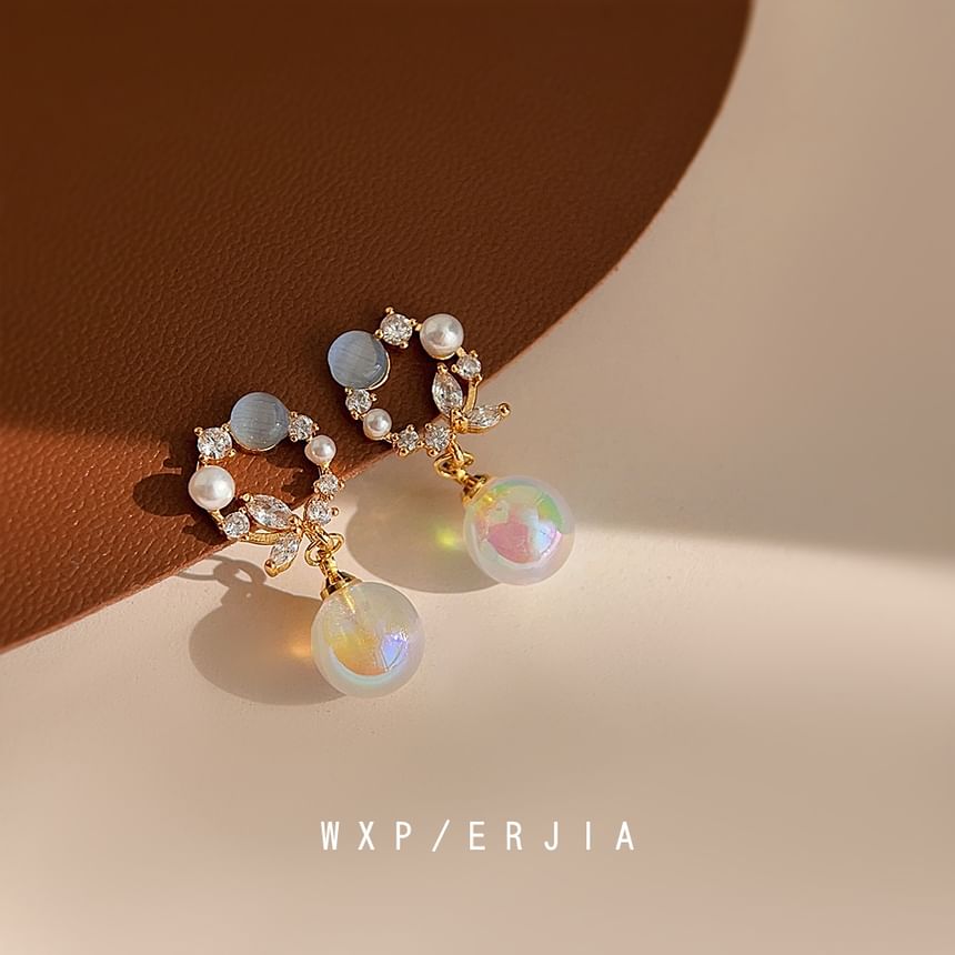 Pearl Rhinestone Alloy Earring Faux Drop