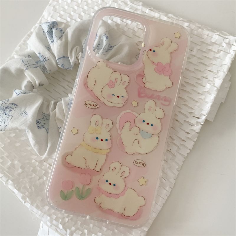 Coque de téléphone lapin - iPhone 15 Pro Max / 15 Pro / 15 / 14 Pro Max / 14 Pro / 14 / 13 Pro Max / 13 Pro / 13 / 12 Pro Max / 12 Pro / 12 / 11