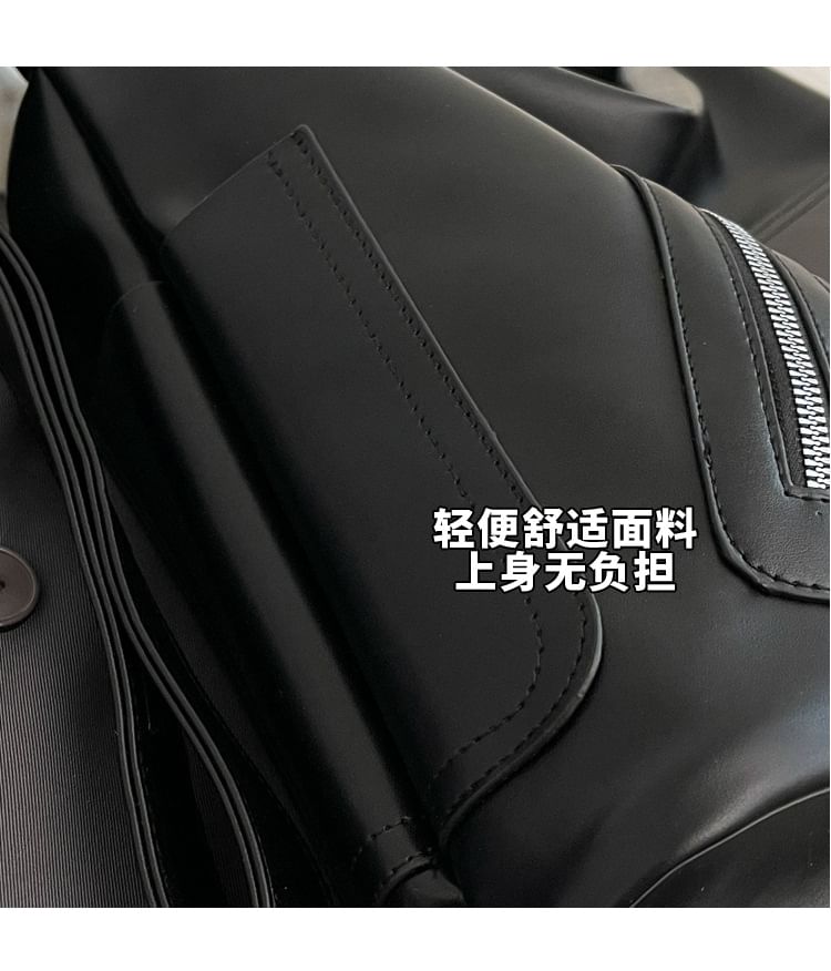 Multi-Pocket Tote Leather Bag Faux