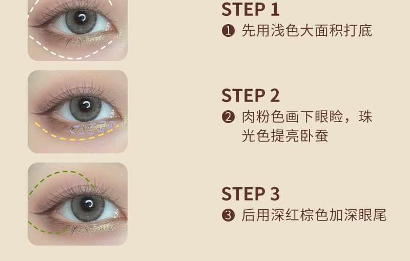 Palette de fards à paupières en boîte métallique de la série Tea Party #02