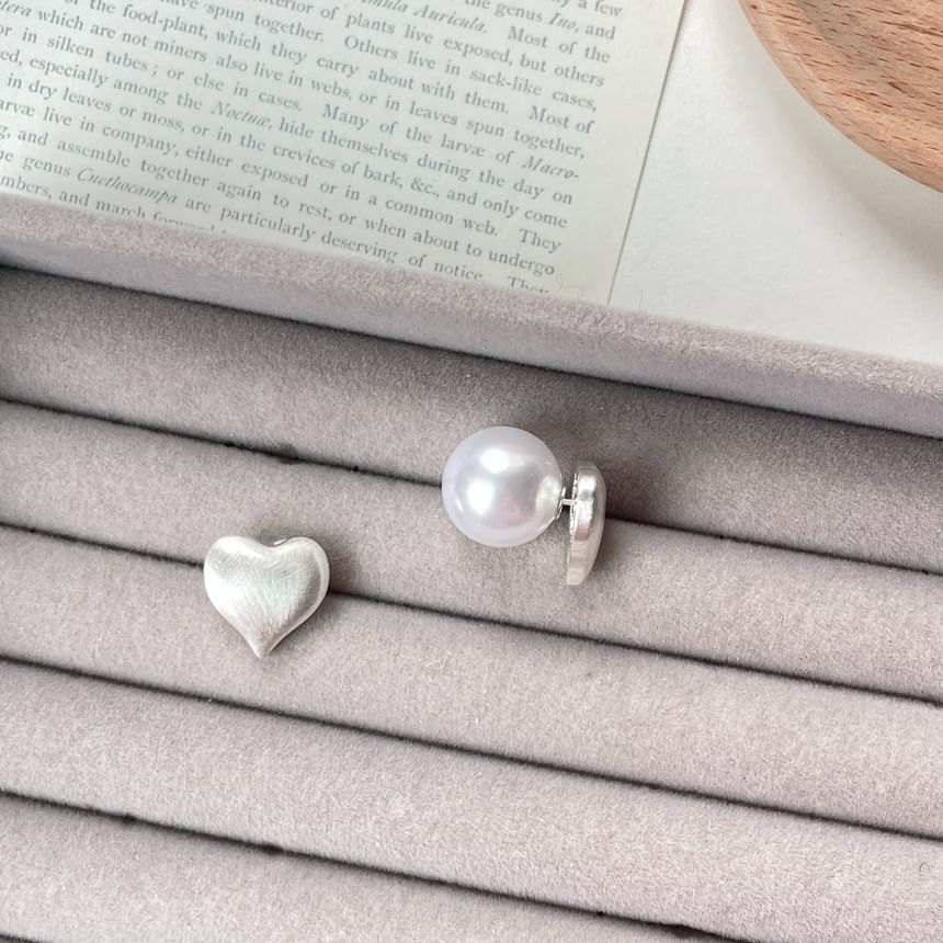 Earring Heart Stud Alloy