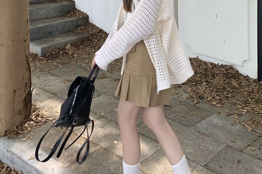 Haut zippé uni en pointelle