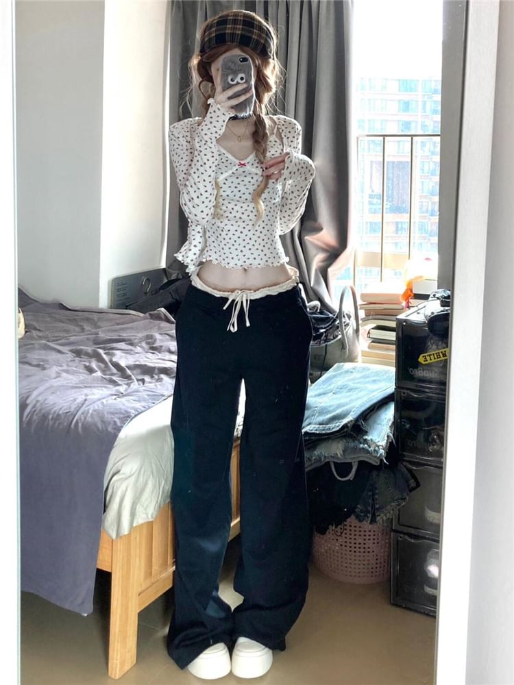 Pantalon large taille basse