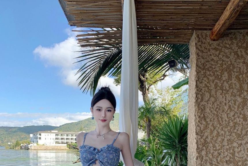 Sundress Maxi Cutout Strap Spaghetti Floral