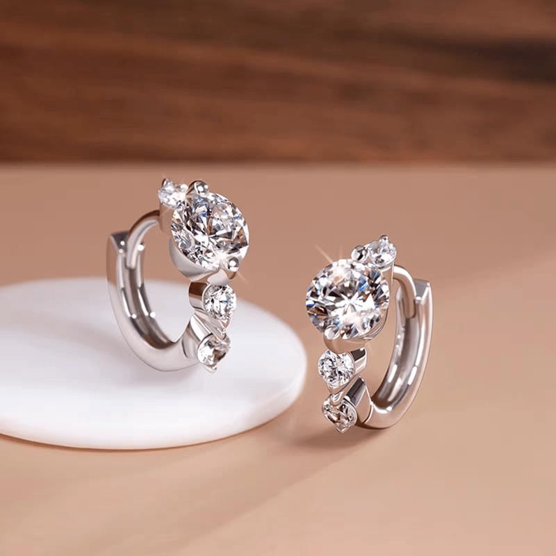 Boucles d'oreilles à tige en alliage avec strass