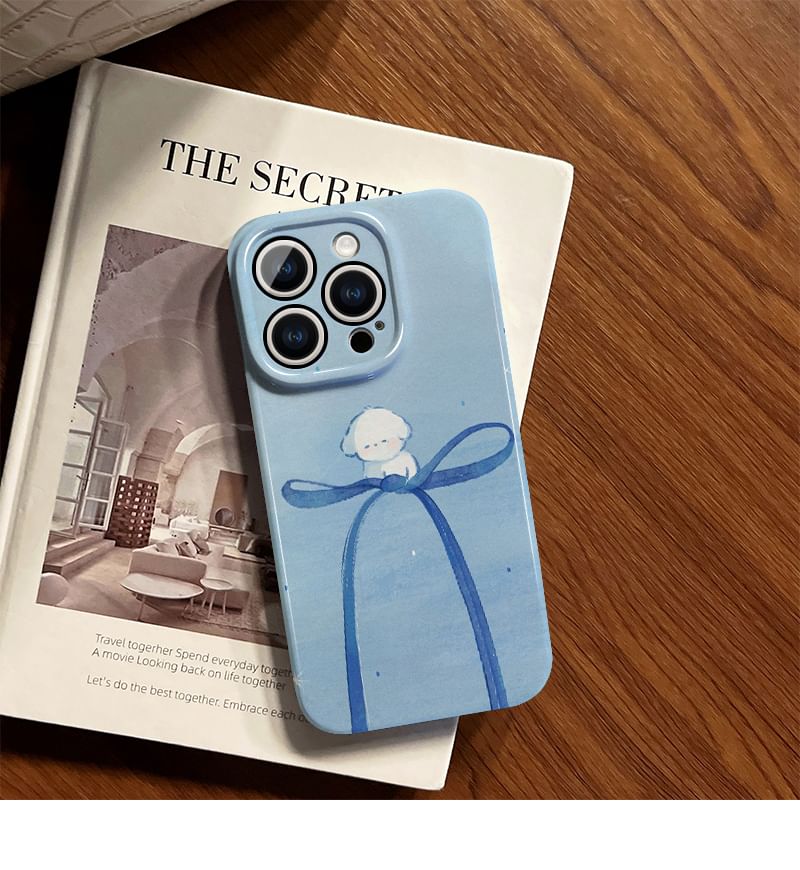 Coque de téléphone avec nœud pour chien