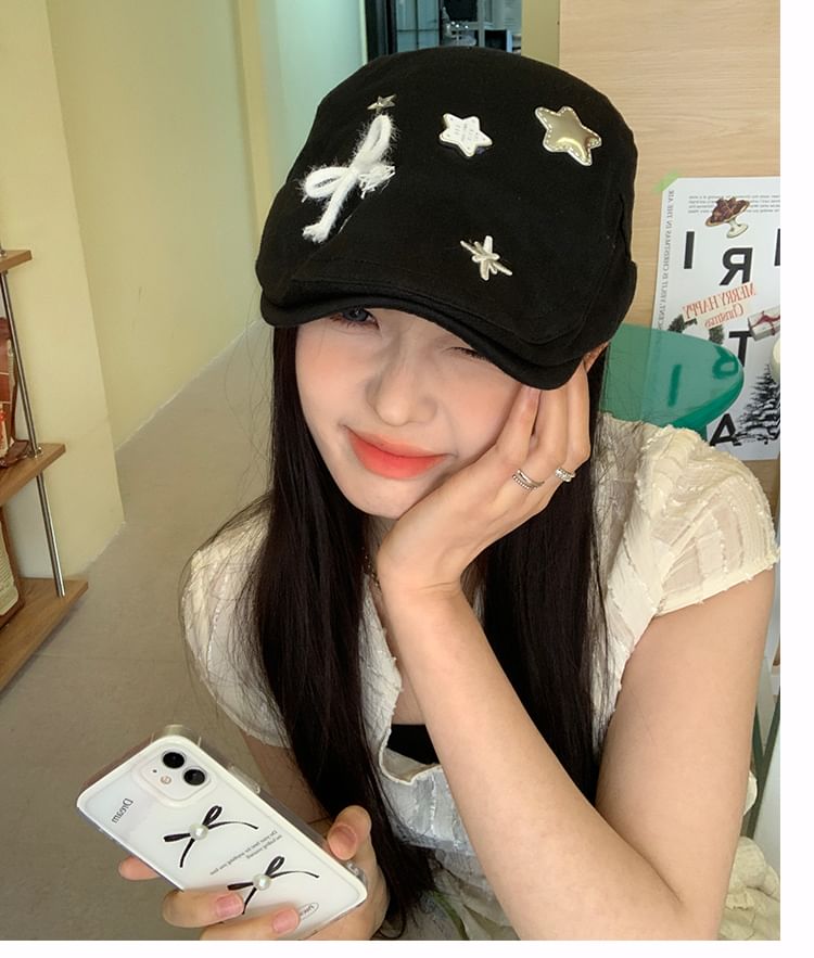 Flat Bow Star Cap Applique